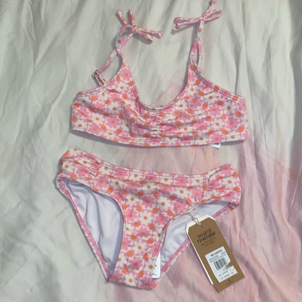 Billabong wonderland trilet girls swimsuit 2 piece set size 10 NEW